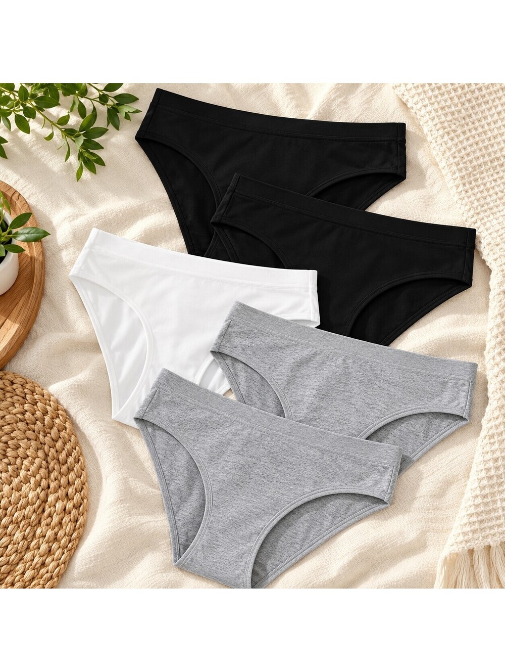 NIB Battewa Leakproof Bladder Control Bikini Underwear 5-Pack Cotton, Small